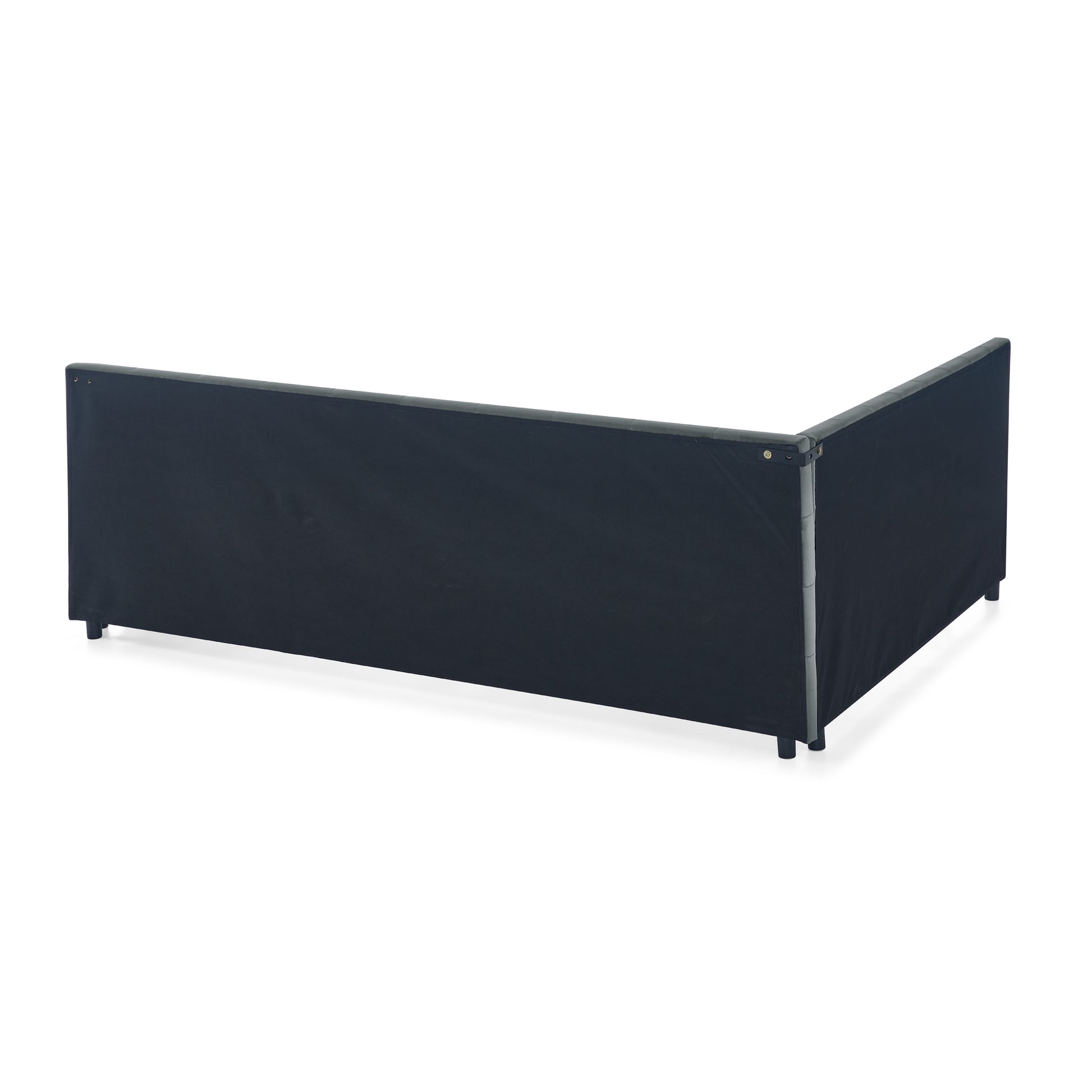 Queen Size Upholstered Tufted Bed Frame, Sofa Bed Frame with Comfortable Backrest and Armrests, Queen Size Bed for Bedroom, Living Room,Velvet, GREY(85.5''*64.5''*30.5'') image 12