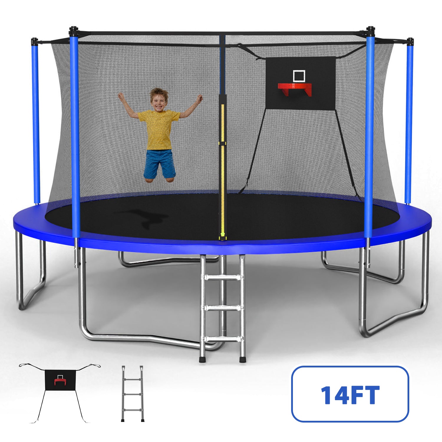 14FT Trampoline,Sports Fitness Trampolines with Enclosure Net, Recreational Trampolines for Outdoor Indoor image 4