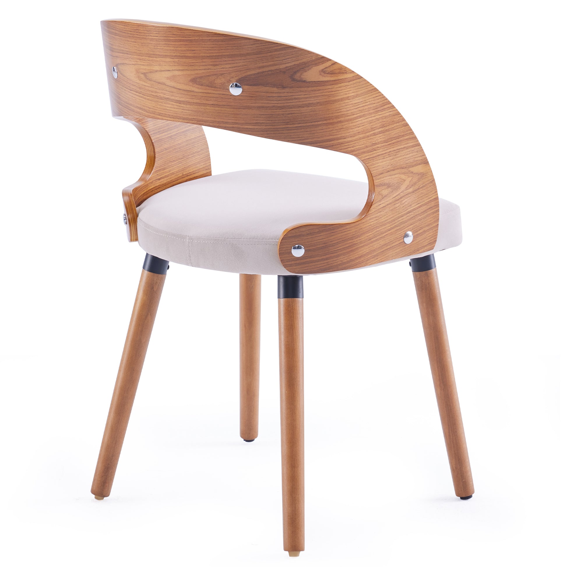 Wood Dining Chairs, Modern Upholstered Dining Chairs with Curved Backrest for Kitchen, Dining Room, Living Room image 9