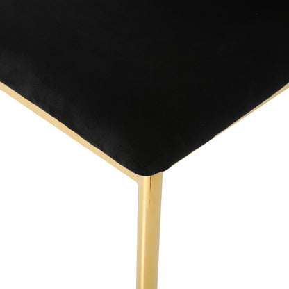 Modern simple black velvet dining chair, family bedroom stool back student table chair, gold-plated metal chair legs, suitable for dining room kitchen bedroom (set of 4) image 7