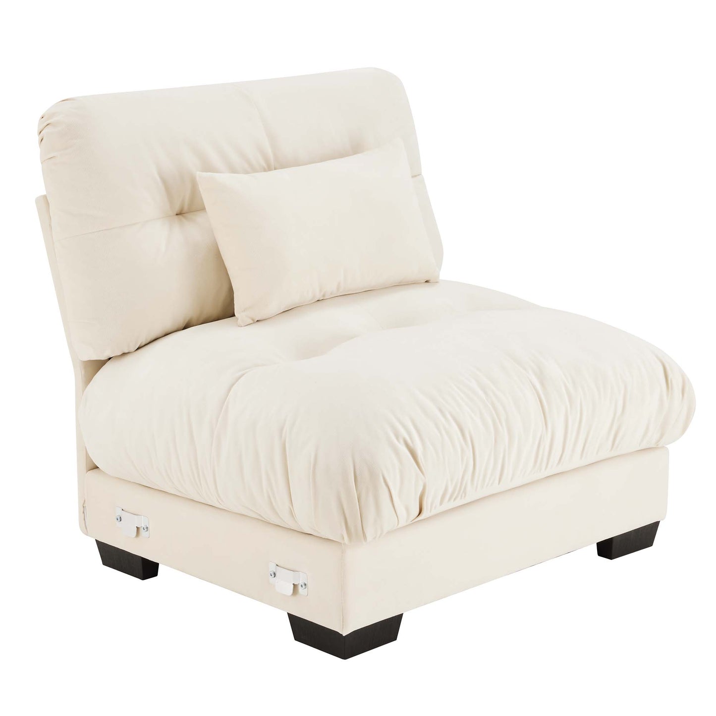 Milano Armless Sofa W/1 pillow - Cream image 4