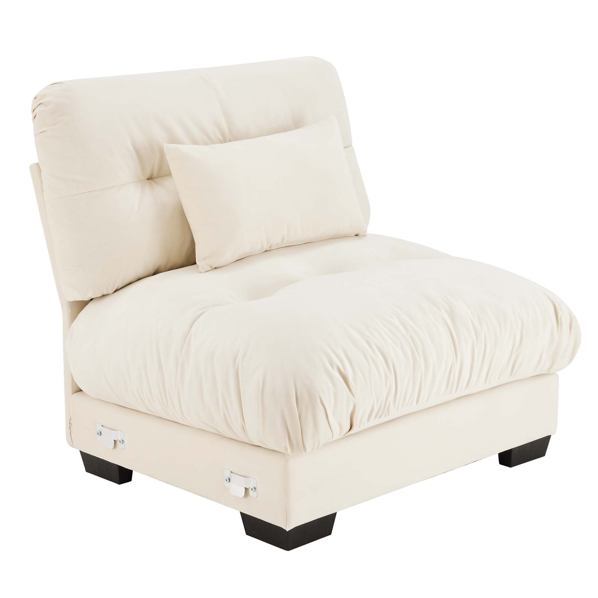 Milano Armless Sofa W/1 pillow - Cream image 4