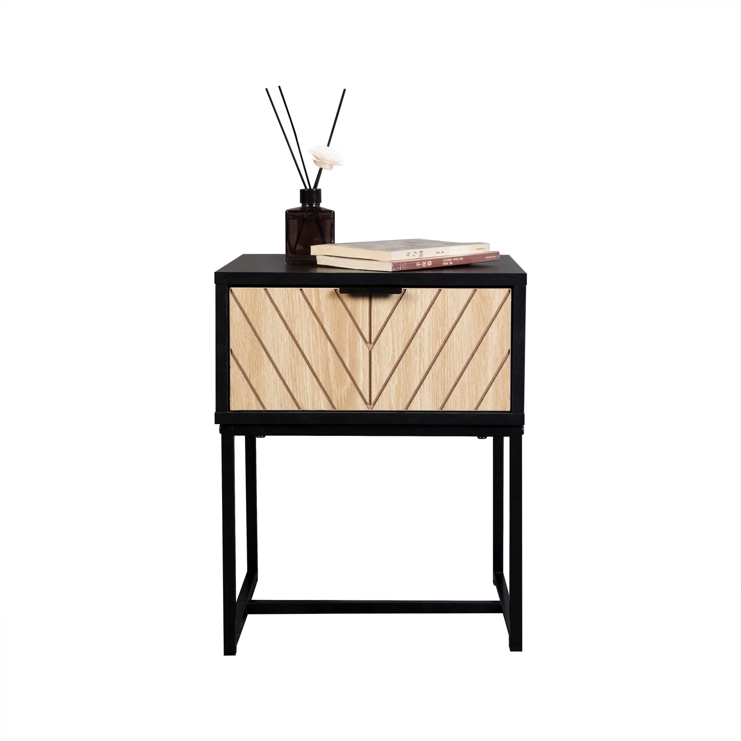 Modern Entryway Console Table with Storage Drawer, Compact Side Accent Table, Black Finish Wooden Drawer Narrow Space Saving Sofa Table for Hallway Living Room image 1
