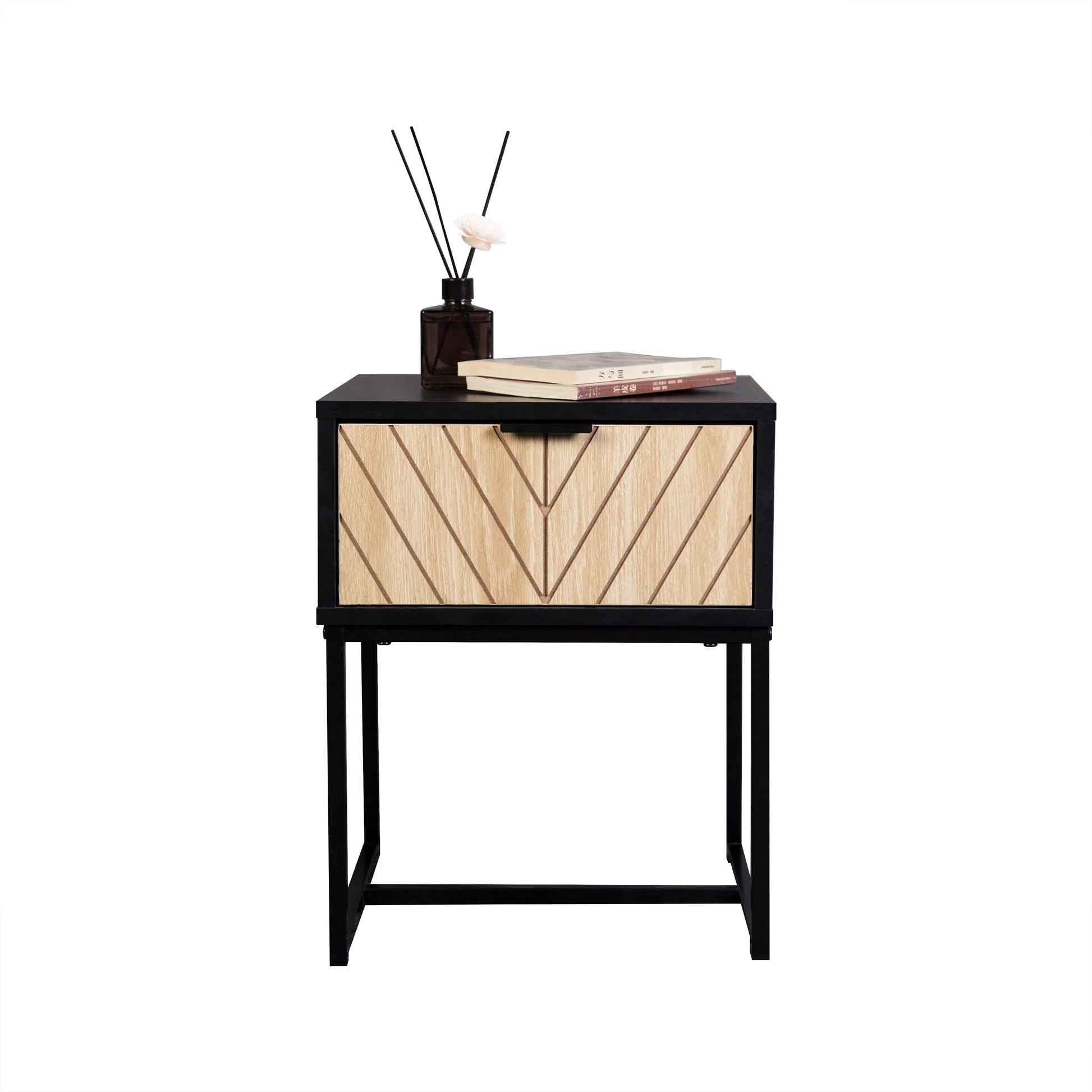Modern Entryway Console Table with Storage Drawer, Compact Side Accent Table, Black Finish Wooden Drawer Narrow Space Saving Sofa Table for Hallway Living Room image 1