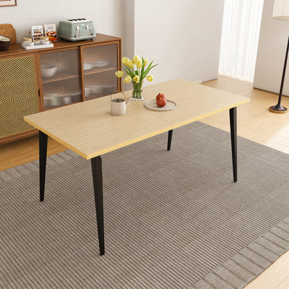 63-inch Modern Dining Table, Wooden Tabletop & Rust-Resistant Iron Legs, Rectangular Kitchen Table for 6-8 People, Rustic Industrial Design for Dining Room, Patio(Table Only) image 2