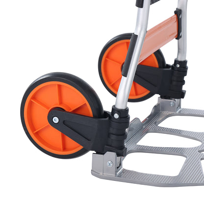 Folding Hand Truck, 275 lbs Load Capacity, Aluminum Portable Cart, Convertible Hand Truck and Dolly with Telescoping Handle and PP+TPR Wheels, Ultra Lightweight Super Strong for Moving Warehouse image 10