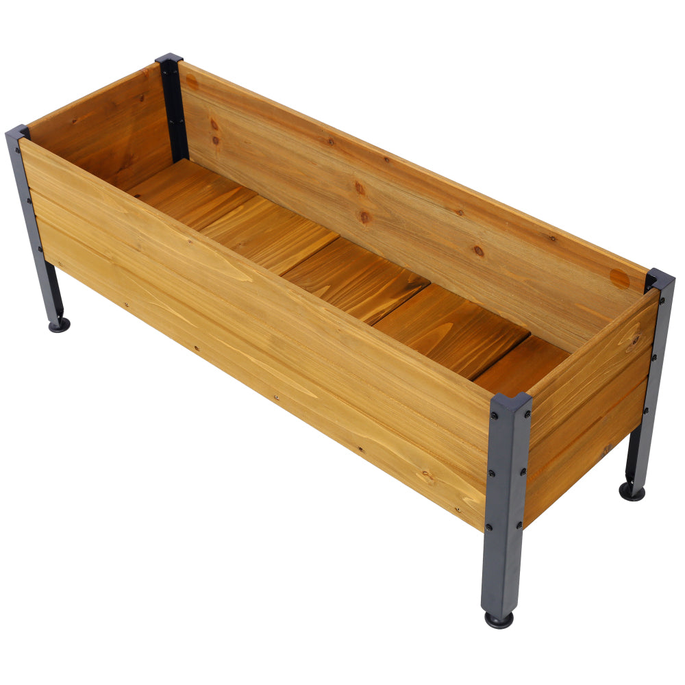 Raised Garden Bed, Metal Leg Wood Planter Boxes with Folding Storage Shelf,Elevated Planter Box for Growing Fresh Herbs, Vegetables, Flowers Great for Outdoor Patio, Deck, Balcony