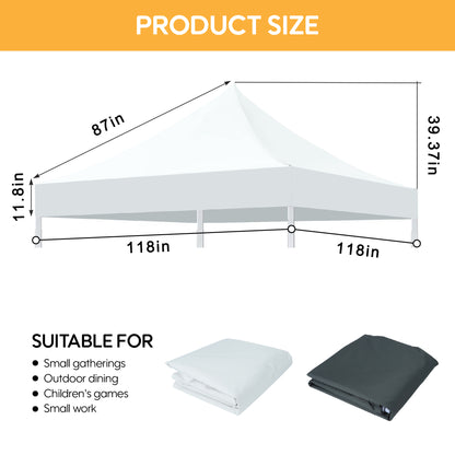 10x10 Canopy Replacement Top for Pop Up Canopy Tent and 4PC Pack Canopy Weight Bag(only cover and 4pcs sandbag not include frame) White image 6