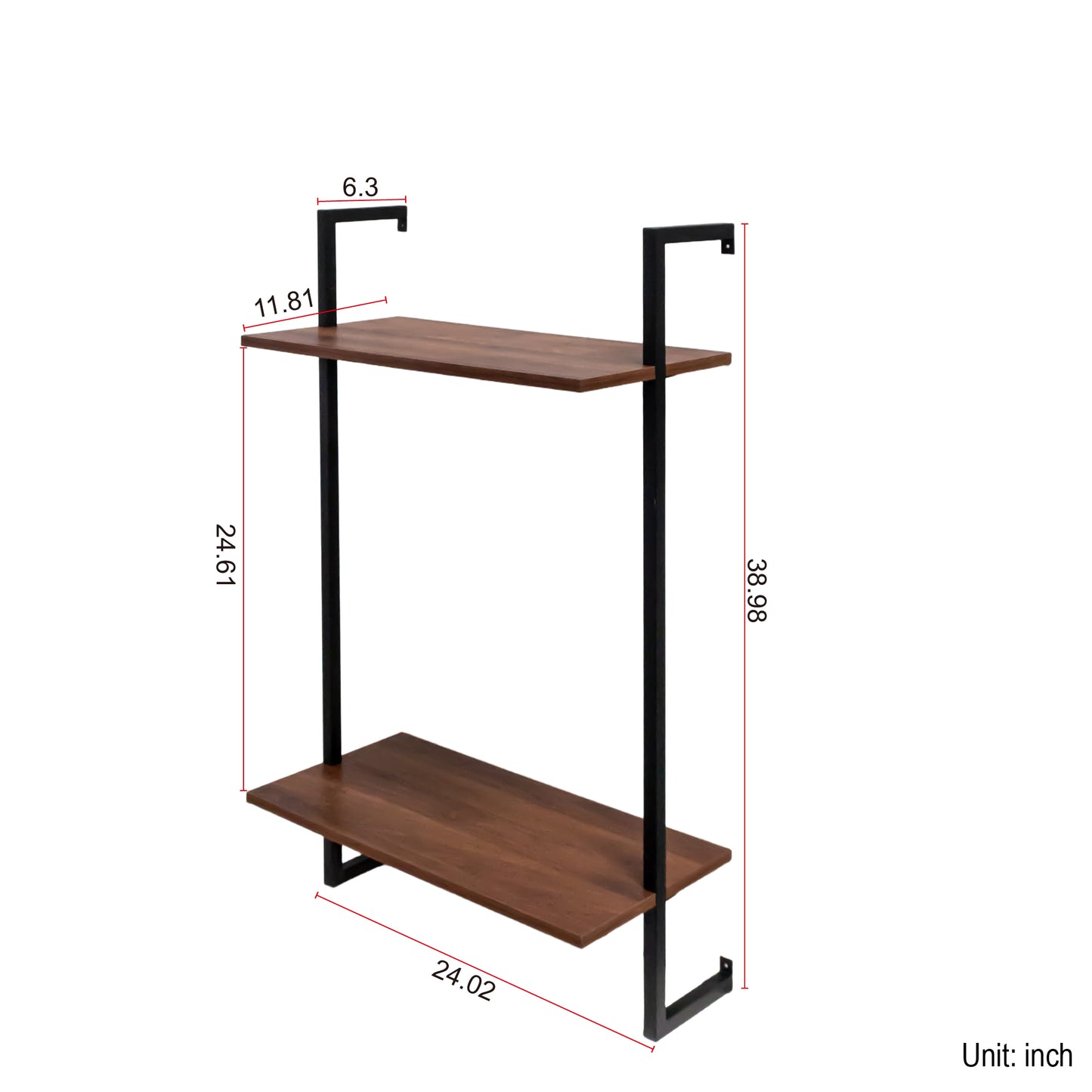 3 Tier and 2 Tier Bathroom Shelves Metal, Wood Hanging Storage Bookshelf image 10