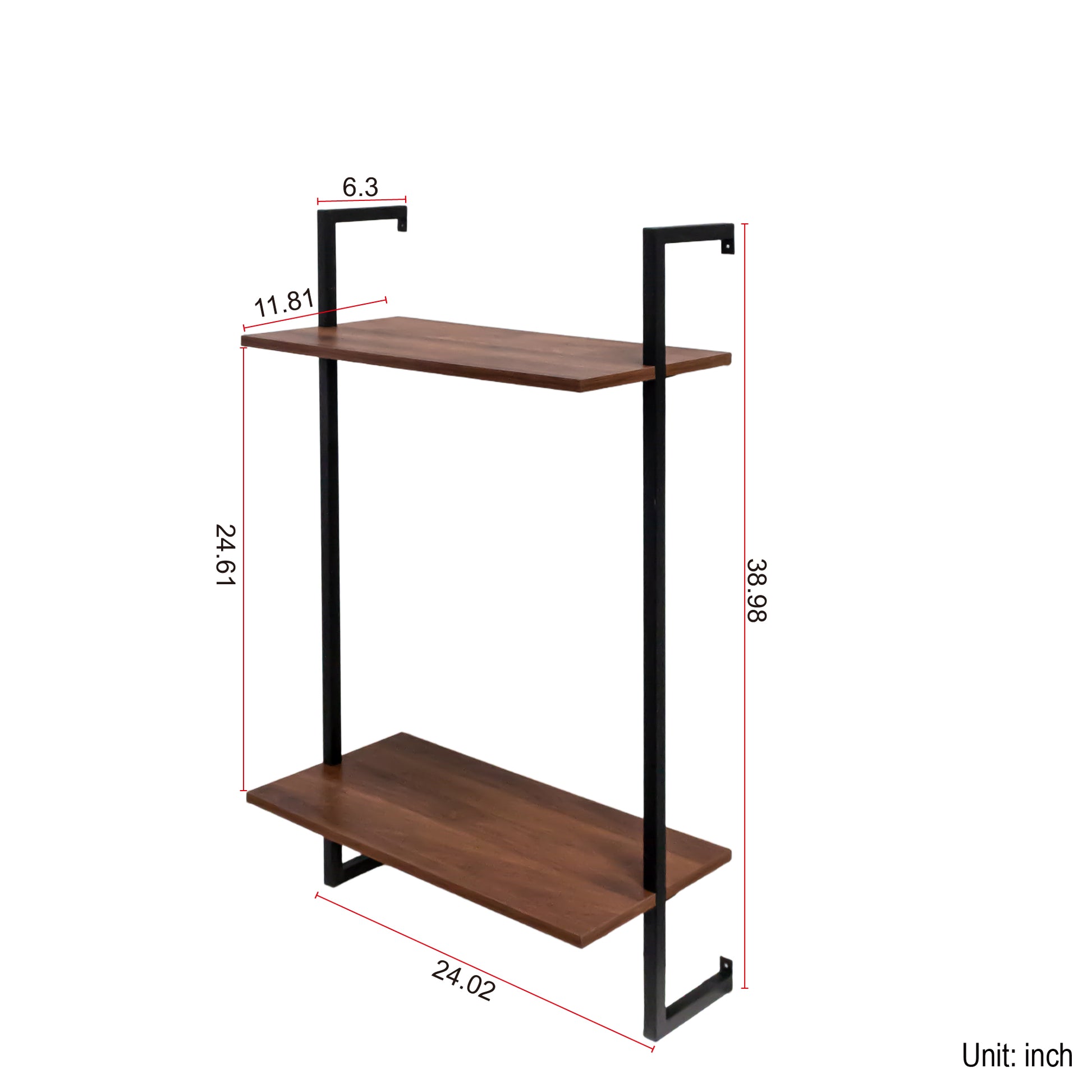 3 Tier and 2 Tier Bathroom Shelves Metal, Wood Hanging Storage Bookshelf image 10