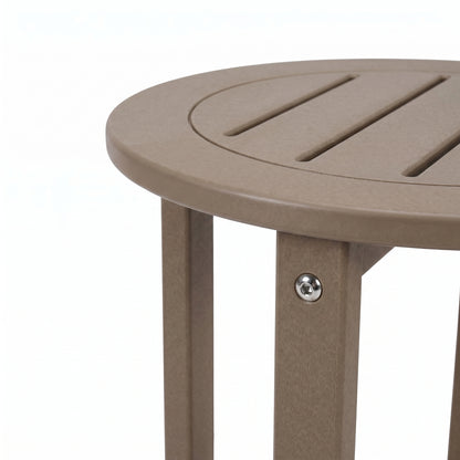 Antique Brown HDPE Outdoor Side Table, Small All-Weather Patio End Table, 15.94 in. L x 15.94 in. W x 17.71 in. H image 12