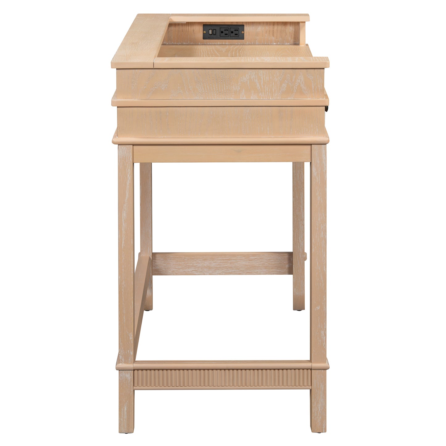 TREXM 4-Piece Dining Table Set for 3, Retro Kitchen Table and Chairs Set with 3 Storage Drawers, Ideal for Small Spaces (Natural) image 6
