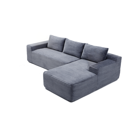 97'' Modular Sectional Sofa, Cloud Sectional Couch with Deep Seat, Modern Modular L-Shape Sofa Couch with Chaise,Upholstered Couches for Living Room Bedroom,No Assembly, Grey image 11