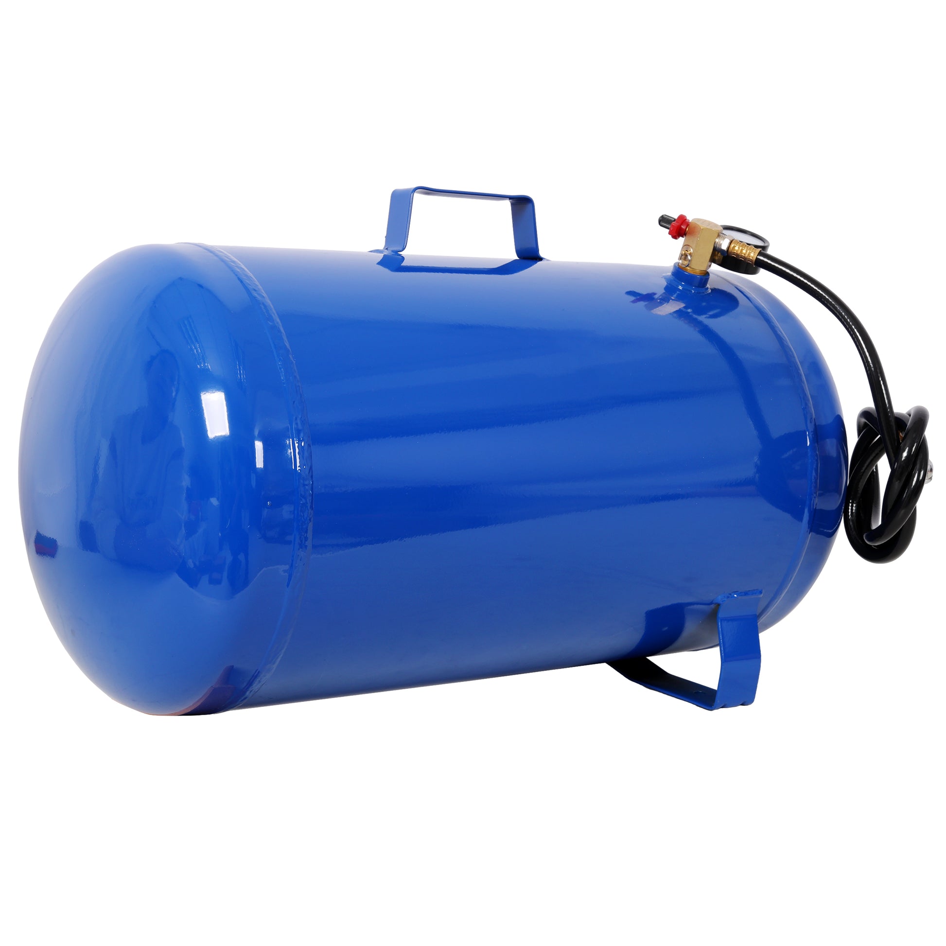 Portable 11 Gallon Air Tank, Lightweight Durable Air Compressor Tank with Pressure Gauge, Safety Valve and 47 Inch Hose for Easy Tool Connection,Blue Colo image 2