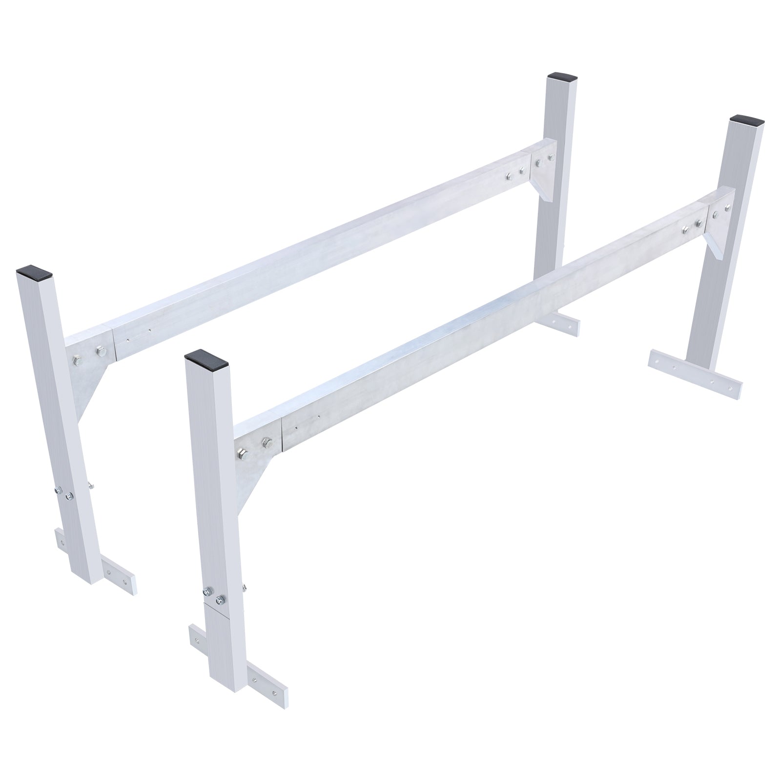 Van Roof Ladder Rack, 2 Bars Aluminum Alloy Roof Ladder Racks, 400 LBS Capacity Rain-Gutter Van Roof Rack, Adjustable Length 51.2" to 81.1", Van Ladder Rack for Van, Cargo, Trailer image 8