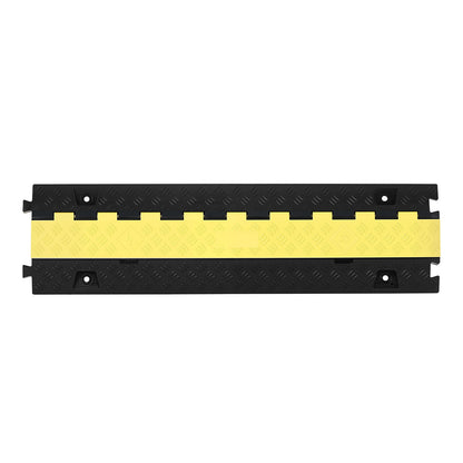 Cable Protector Ramp, 22,000 lbs/axle Capacity, 2 Channel Heavy Duty TPU Cord Hose Wire Cover, 1.2 x 1.1 in Channel, Traffic Speed Bump with Flip-Open Top Cover, for Indoor Outdoor Use, 3 Pack image 3
