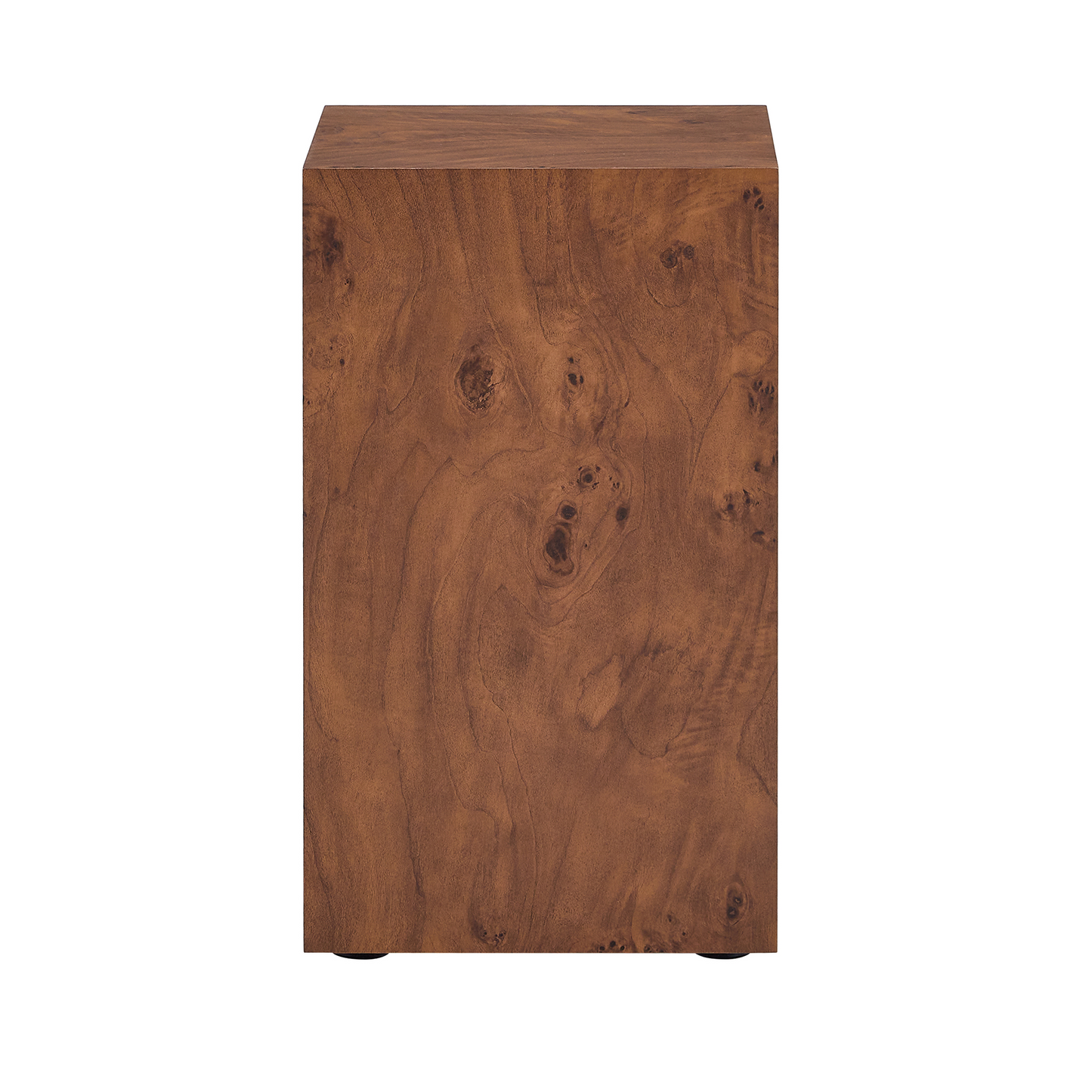 Premium Burl Walnut Veneer MDF Cube Table, Height Adjustable Multi-purpose Coffee Side End Table for Living Room, 11.8"×11.8"×19.7", No Extra Items Included image 12