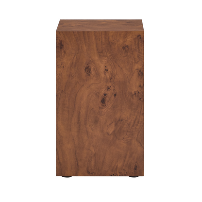 Premium Burl Walnut Veneer MDF Cube Table, Height Adjustable Multi-purpose Coffee Side End Table for Living Room, 11.8"×11.8"×19.7", No Extra Items Included image 12
