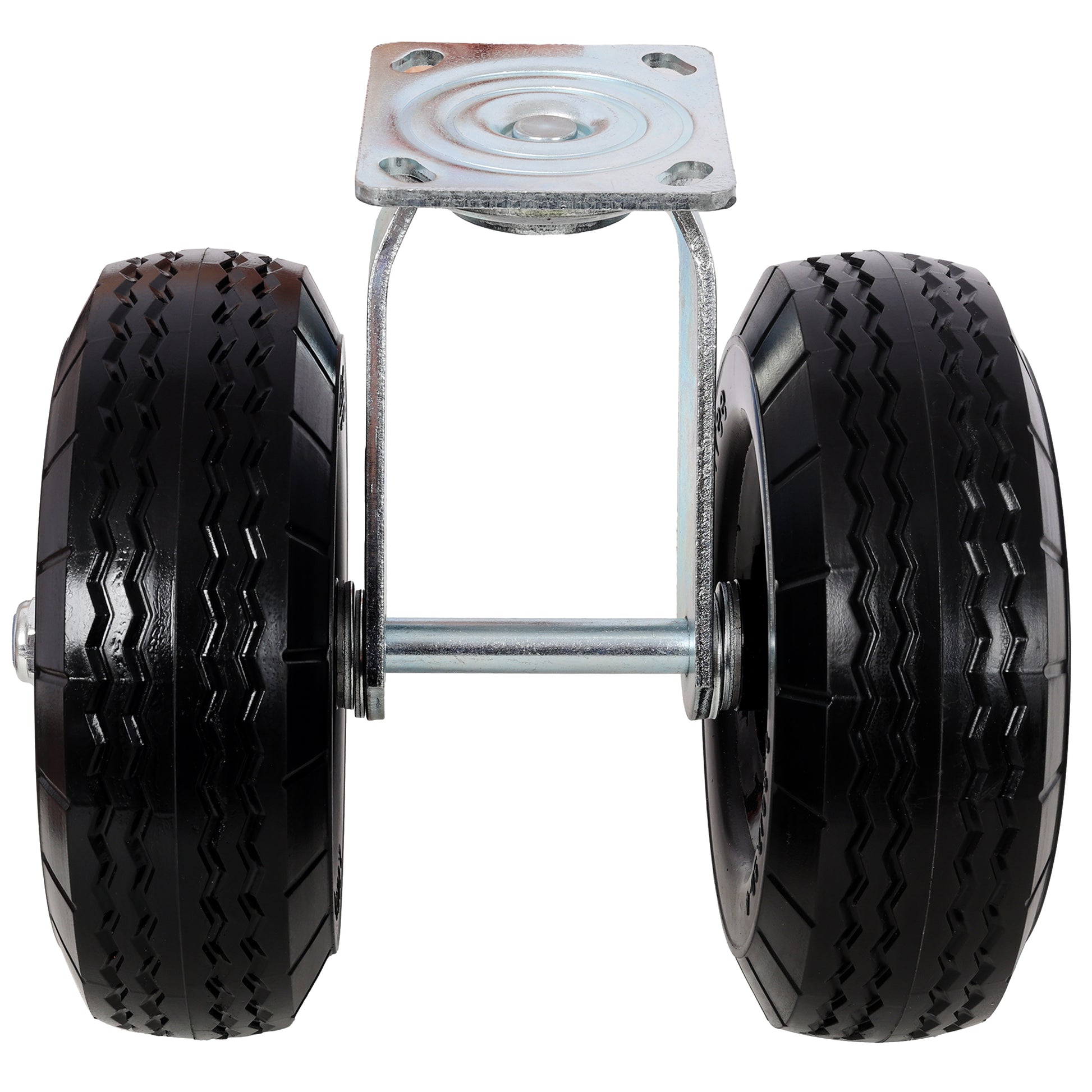 8 in Dual Flat Free Wheels Swivel Caster, 660LBS LOAD CAPACITY BLACK COLOR image 2