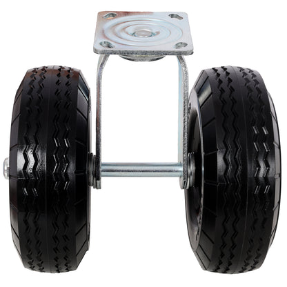 8 in Dual Flat Free Wheels Swivel Caster, 660LBS LOAD CAPACITY BLACK COLOR image 2