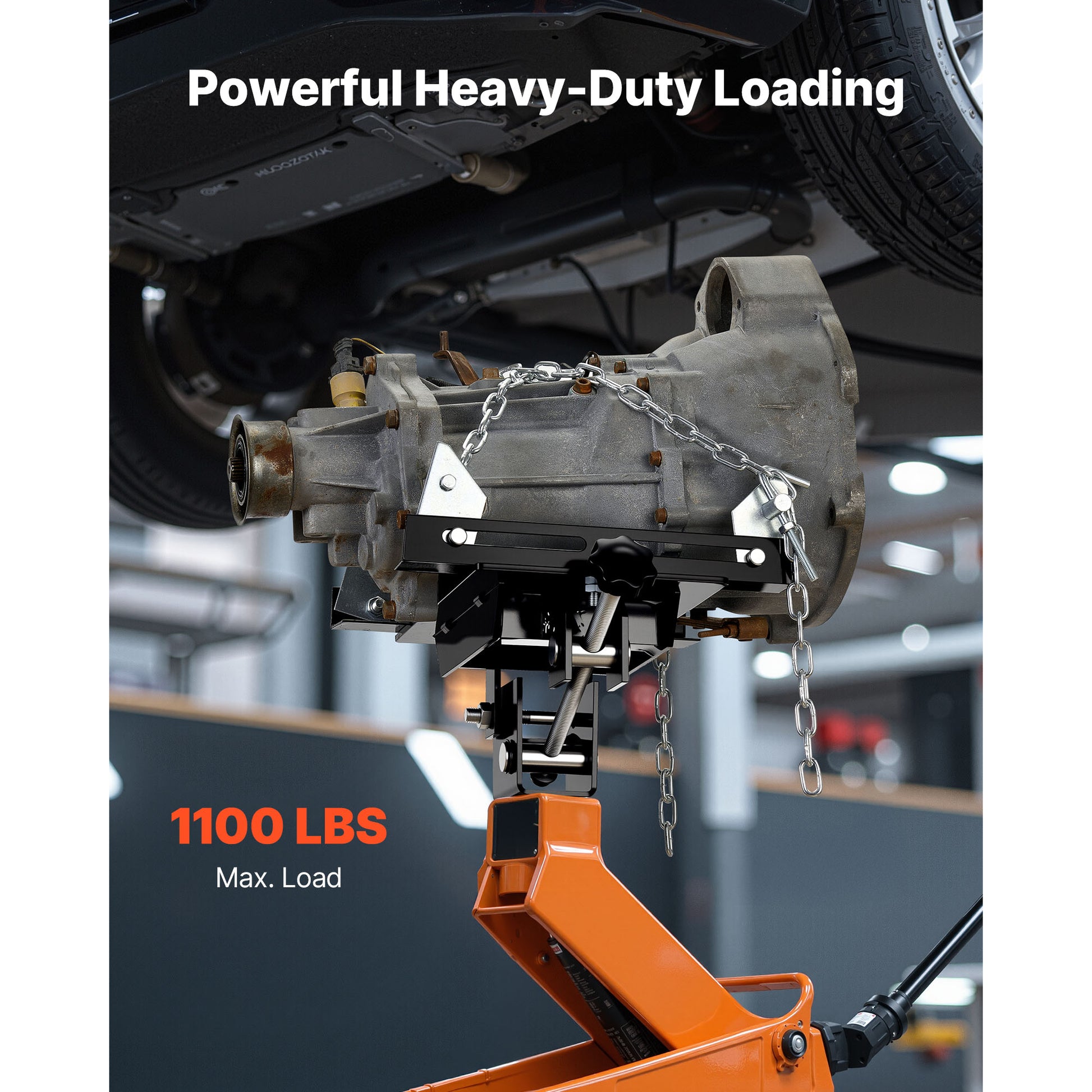 Transmission Jack Adapter, 1100 lbs / 0.5 Ton Load Capacity Automotive Transmission Lift Adapter, Heavy-Duty Steel, for Floor Jack with 1-1/5 in Detachable Saddle Shaft, for Garage, Repair Shop image 3