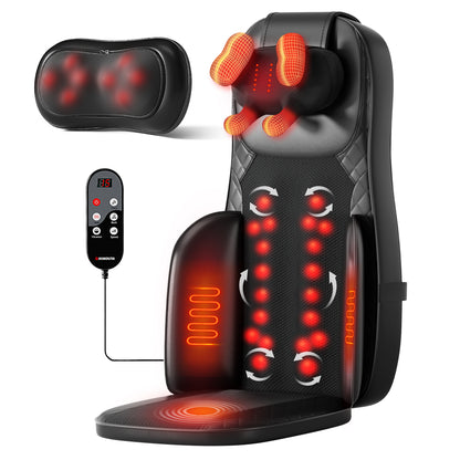 Massage Chair Pad, 3-in-1 Shiatsu Neck and Back Massager Cushion with Heat, Adjustable Height & Intensity, Full Body Massage Pad for Recliner and Sofa, Fathers Day Dad Gifts image 1