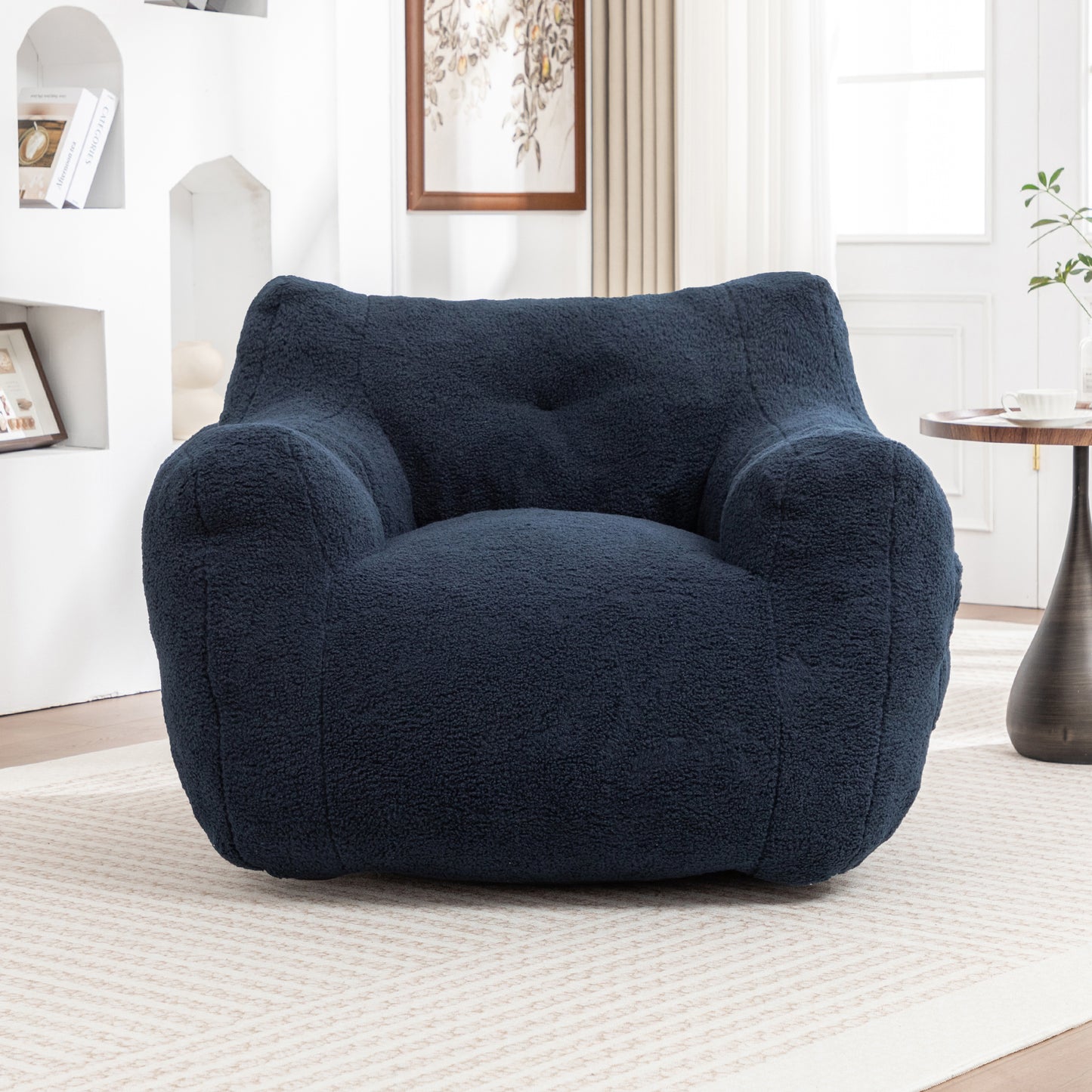 Bean Bag Chair, Bean Bag Sofa Chair with Armrests Stuffed High-Density Foam, Lazy Sofa Comfy Chairs BeanBag Chair for Adults in Living Room,Bedroom Reading image 1