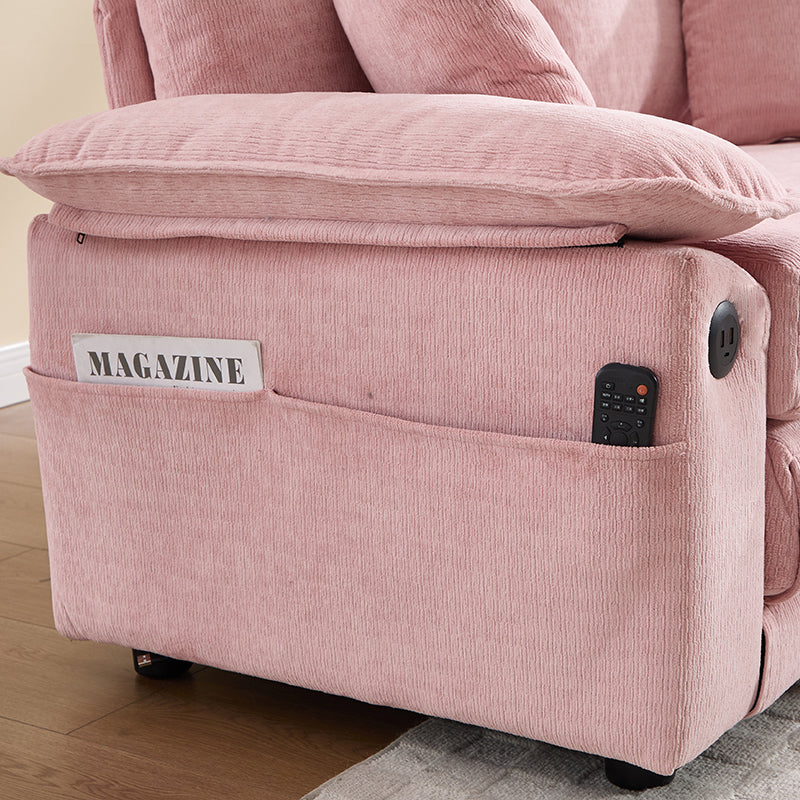 58 inch 3-in-1 Upholstered Futon Sofa Convertible Floor Sofa bed,Foldable Tufted Loveseat with Pull Out Sleeper Couch Bed,Folding Mattres Love Seat Daybed W/Side Pockets for Living Room Pink image 8
