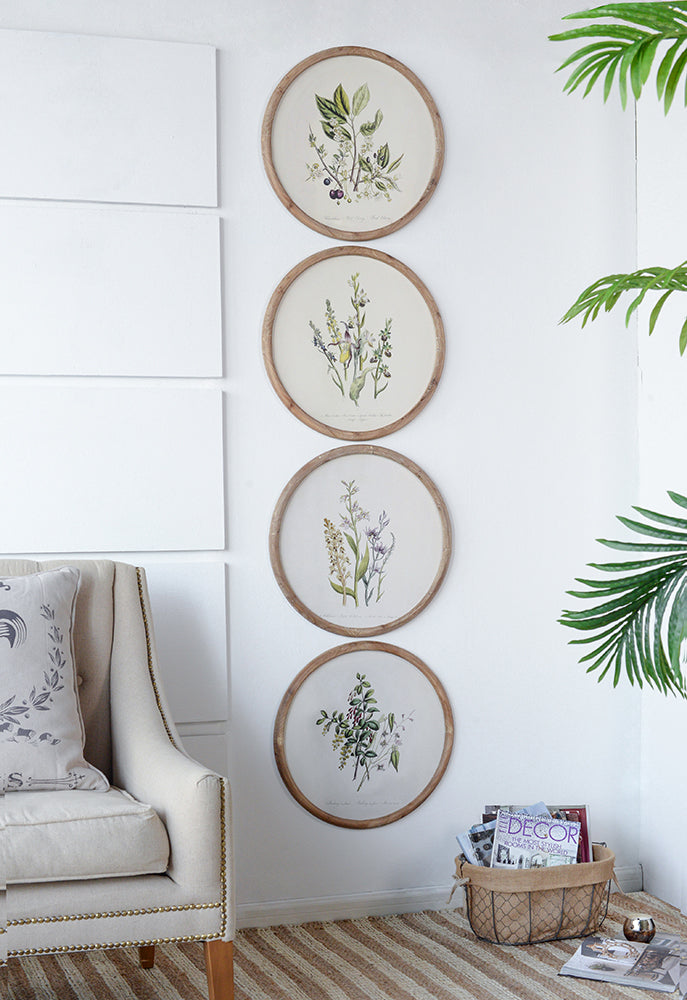 S/4 D19.7" Flora Print Round Frame image 10