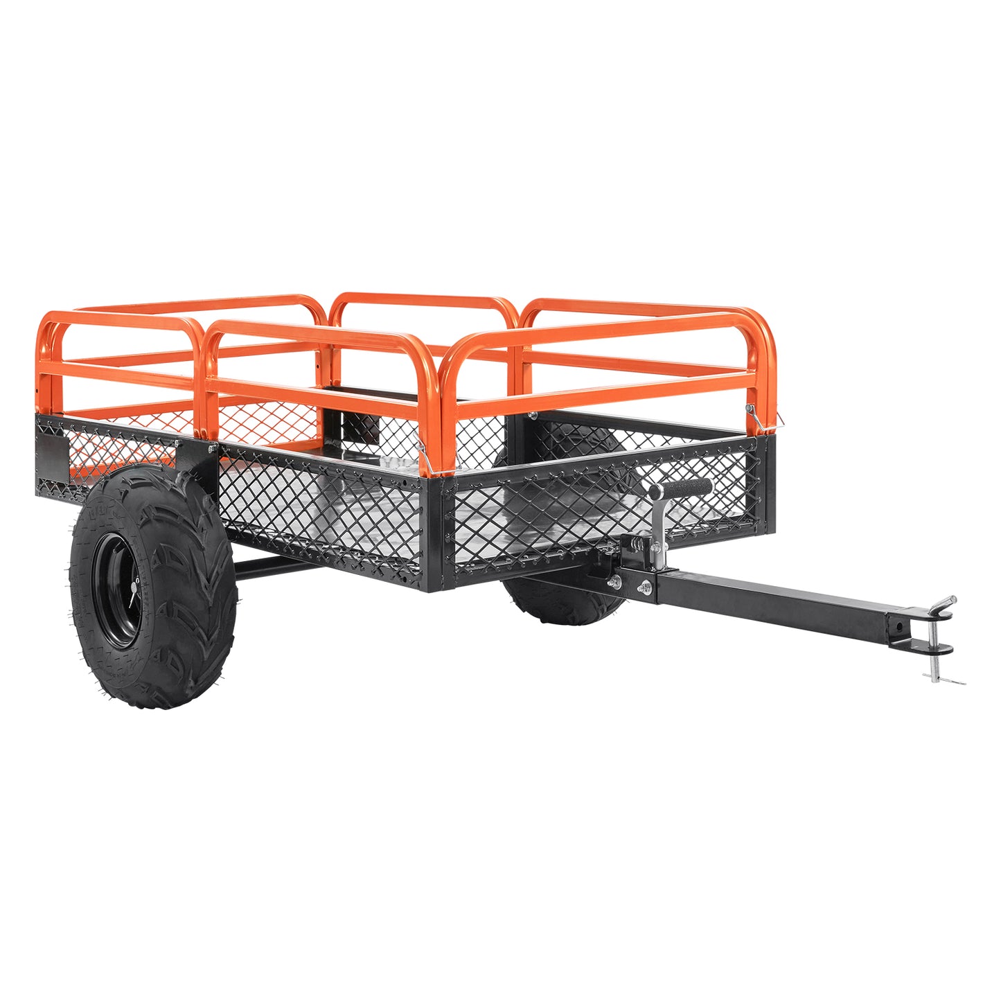 Heavy Duty Steel ATV Dump Trailer, 1500-Pound Load Capacity 15 Cubic Feet, Tow Behind Dump Cart Garden Trailer, with Removable Sides and 2 Tires, for Mowers, Tractors, ATV, UTV image 2