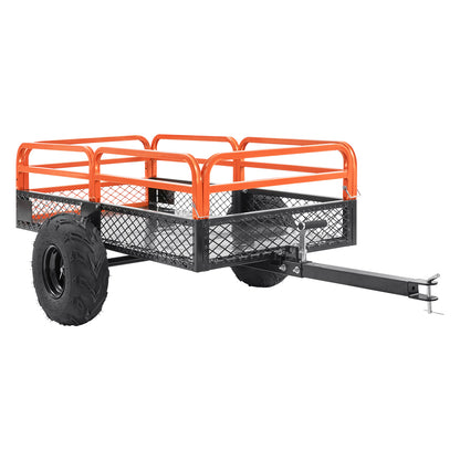 Heavy Duty Steel ATV Dump Trailer, 1500-Pound Load Capacity 15 Cubic Feet, Tow Behind Dump Cart Garden Trailer, with Removable Sides and 2 Tires, for Mowers, Tractors, ATV, UTV image 2