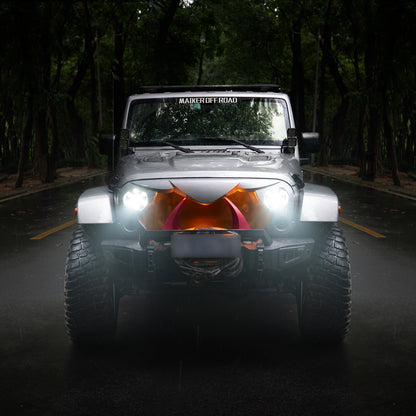 Halloween Front Grille Grid Grill for 2007-2017 Jeep Wrangler Rubicon Sahara Sport JK/JKU, Matte Black image 7
