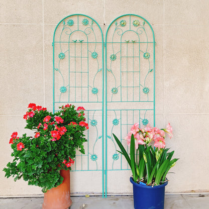 4 Pack Metal Garden Trellis 71" x 19.7" Rustproof Trellis for Climbing Plants Outdoor Flower Support Green image 8