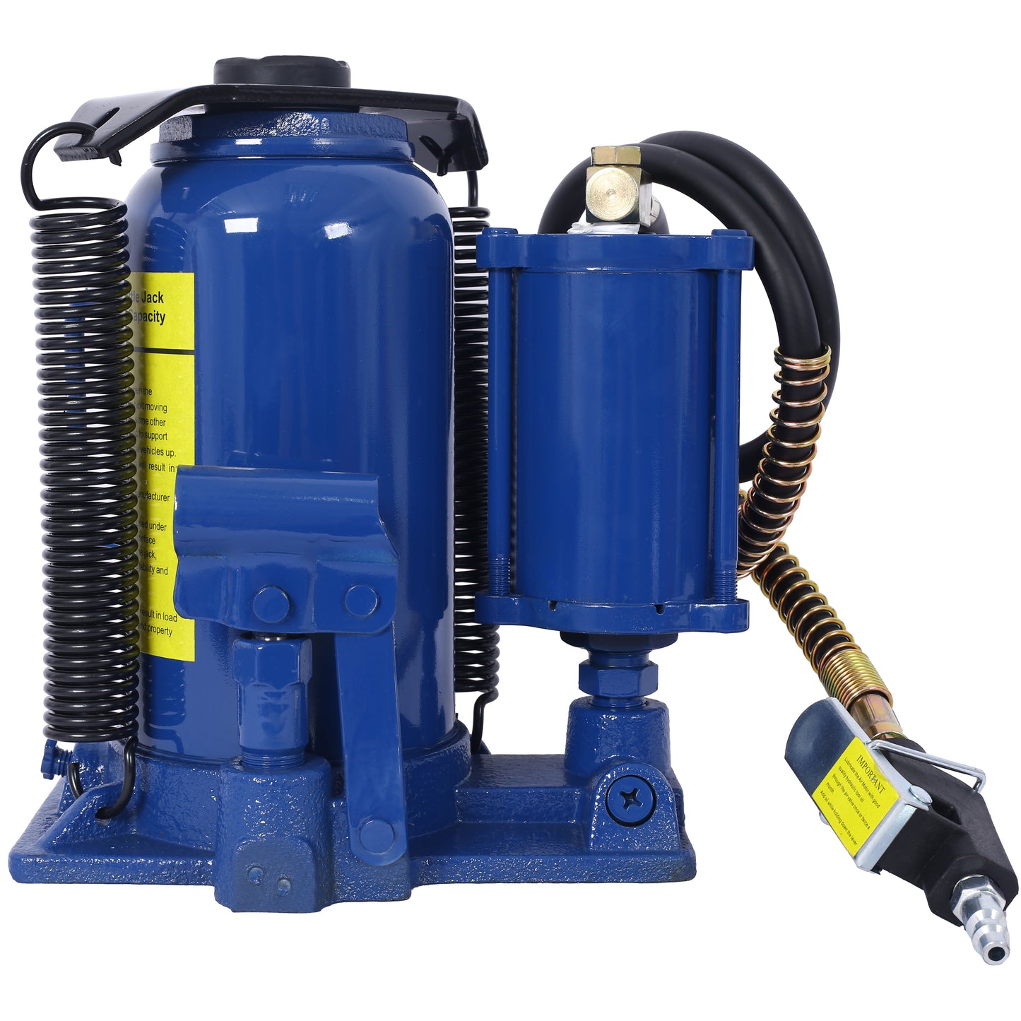 Air Hydraulic Bottle Jack, 20 Ton/44029 LBS All Welded Bottle Jack, 10.2-19.7 inch Lifting Range, Manual Handle and Air Pump, for Car, Pickup, Truck, RV, Auto Repair, Industrial Engineering,Blue image 5