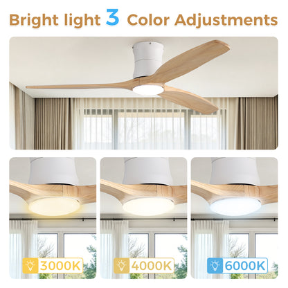 52-inch ceiling fan with light, DC reversible motor, timer (1/4/8 hours),Light with memory function image 7