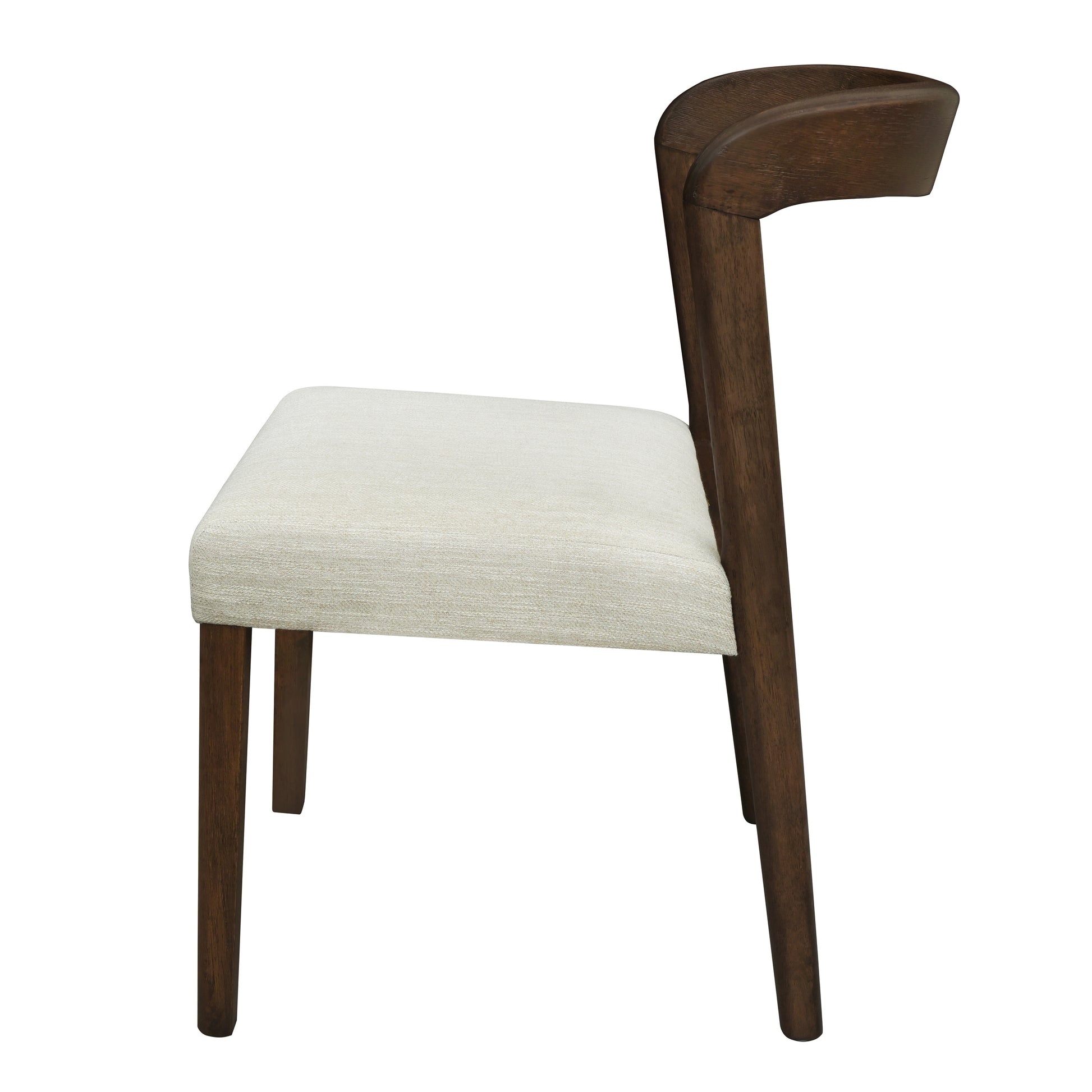 Solid Rubber Wood Dining Chairs(Walnut+Beige)Set of 2 image 6