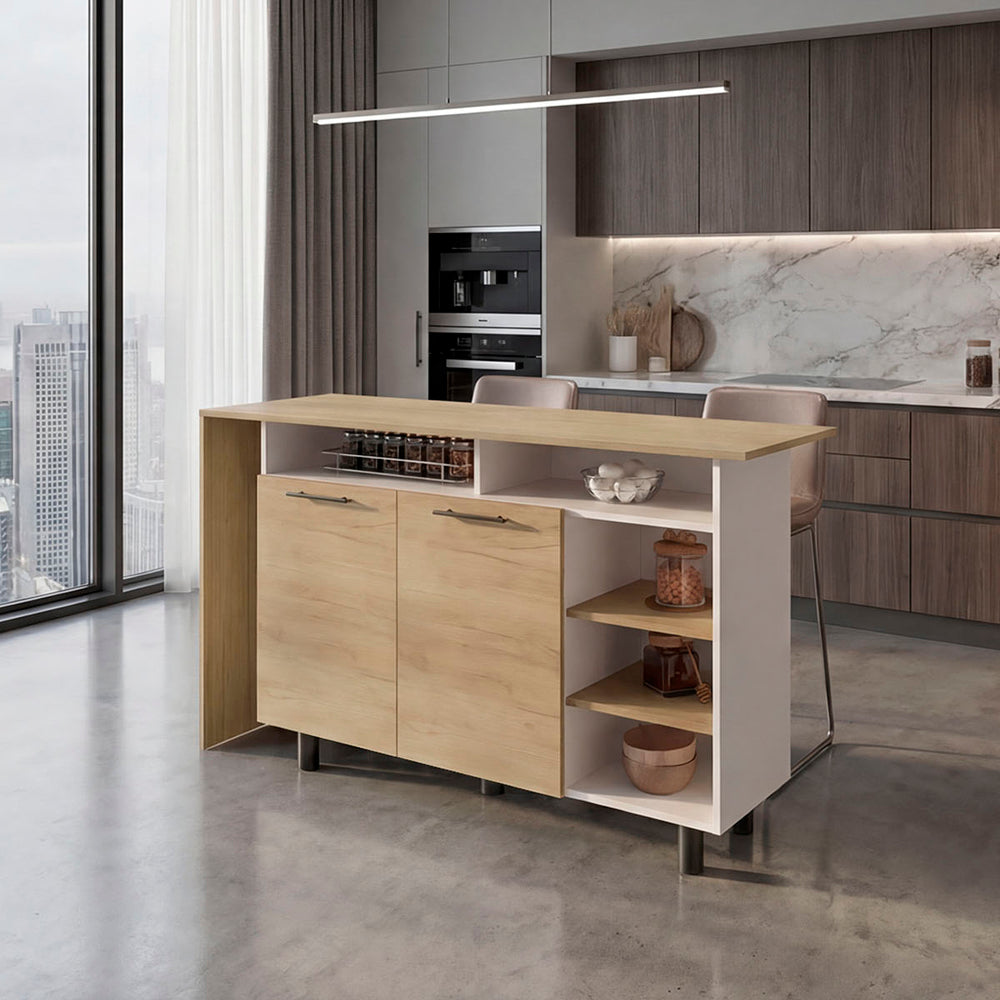 Korega Kitchen Island Modern Kitchen Island with Storage Cabinet image 1