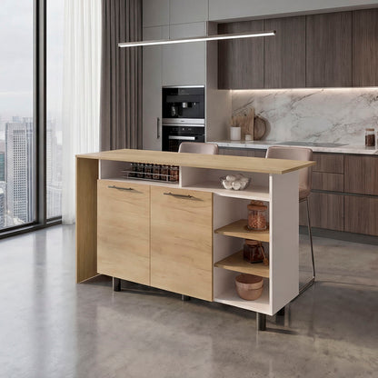 Korega Kitchen Island Modern Kitchen Island with Storage Cabinet image 1