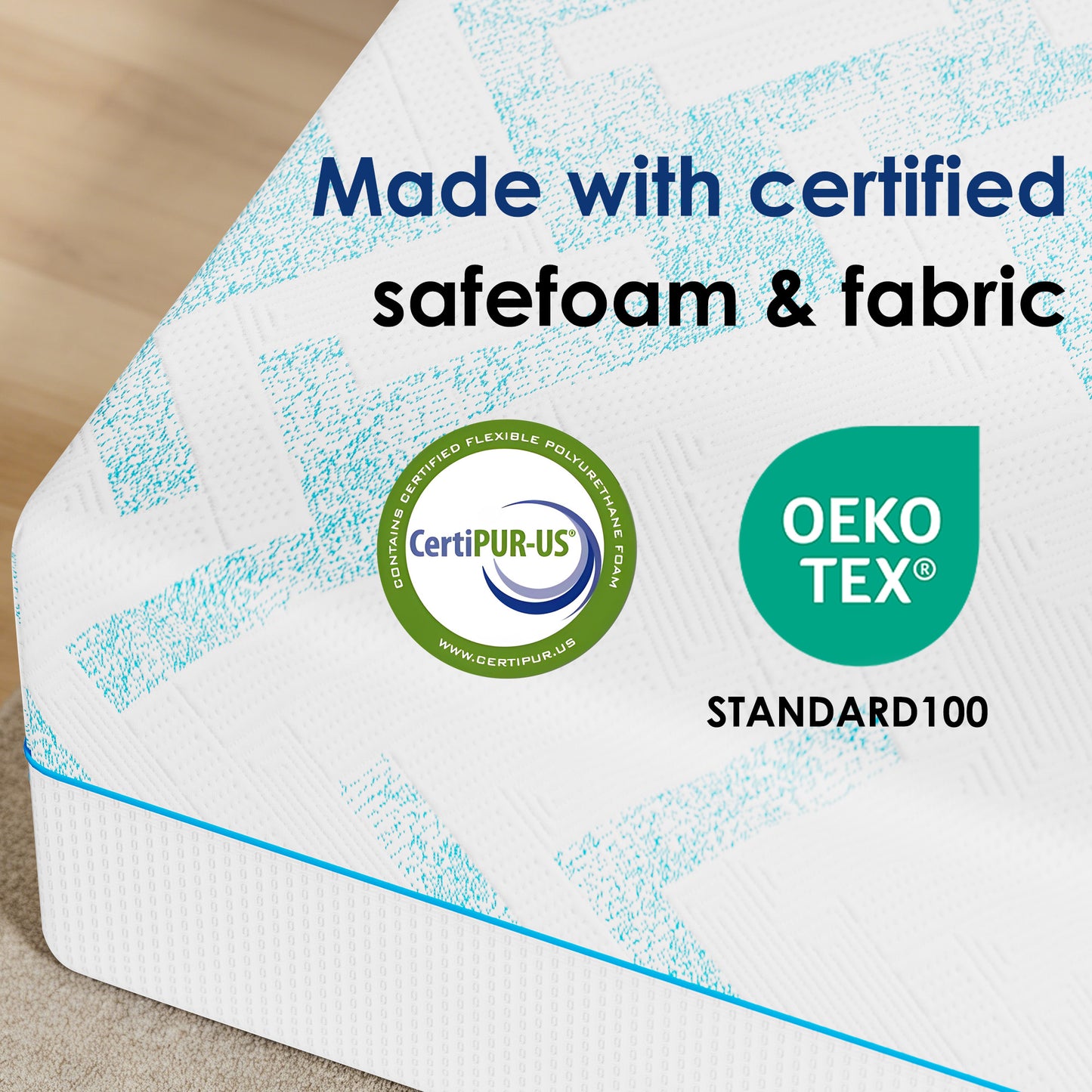 10-inch RV Latex Memory Foam Mattress, short queen size, large format, free of glass fibers, medium hardness texture, breathable memory foam. image 5