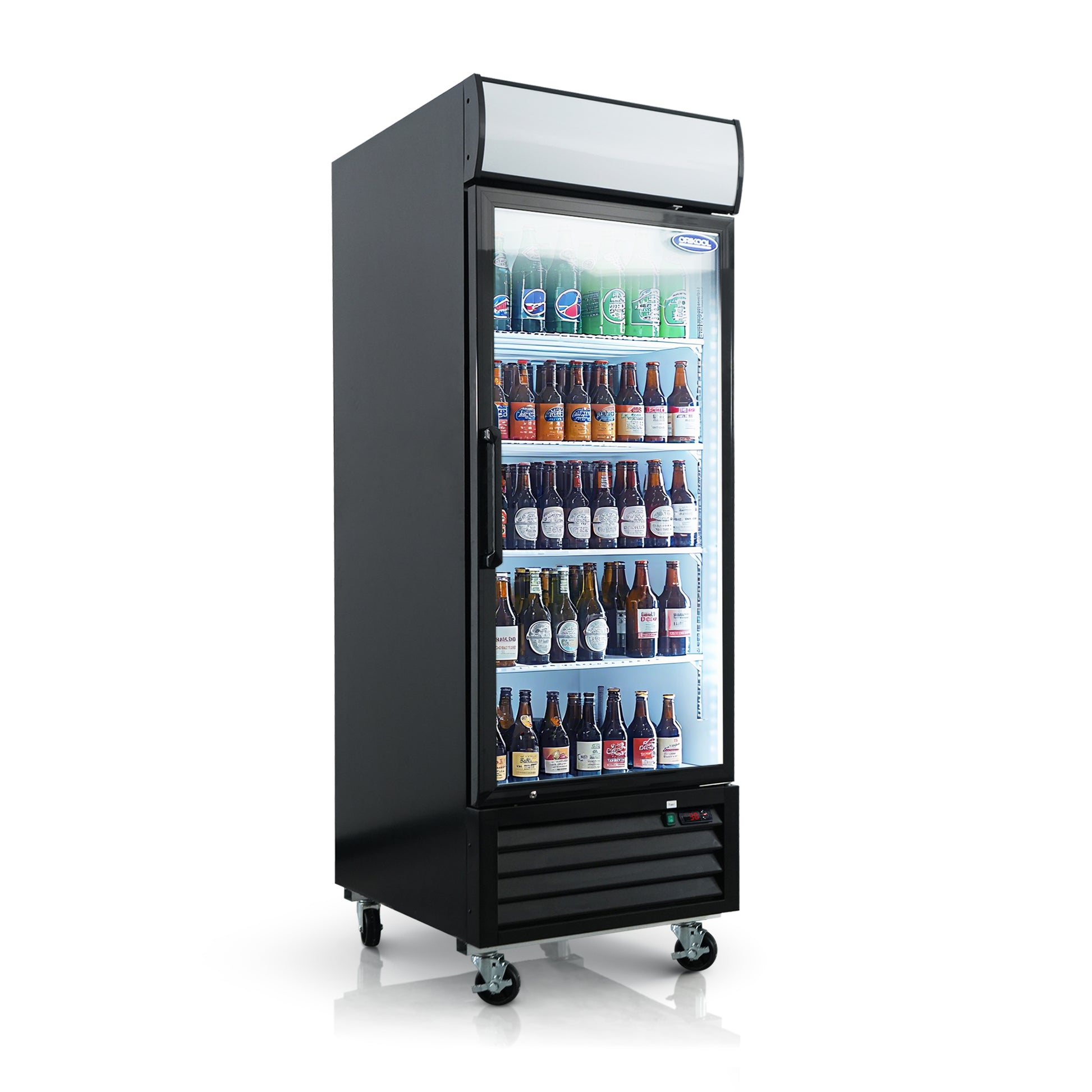 ORIKOOL Glass Door Merchandiser Refrigerator 19.3 Cu.ft Swing Door Commercial Display Refrigerators Merchandising Refrigeration with LED Top Panel image 1