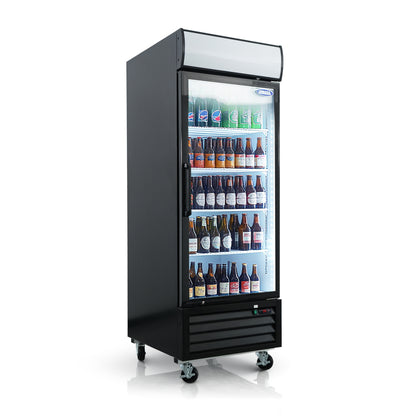 ORIKOOL Glass Door Merchandiser Refrigerator 19.3 Cu.ft Swing Door Commercial Display Refrigerators Merchandising Refrigeration with LED Top Panel image 1