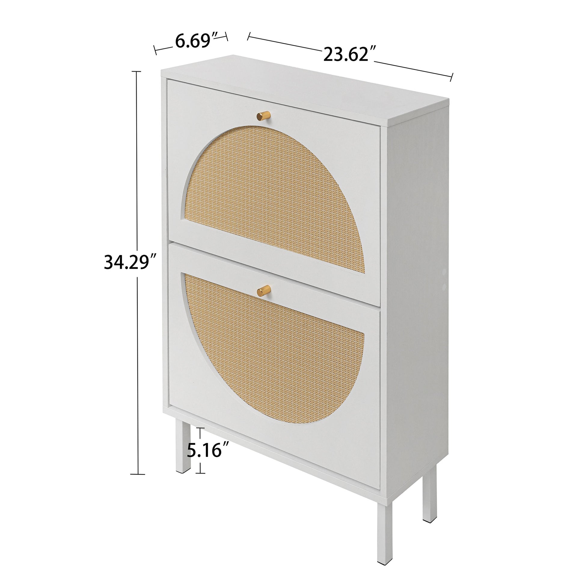 2 Door Shoe Rack, Rattan, Double Layer, Suitable for Living Room, Hallway image 5