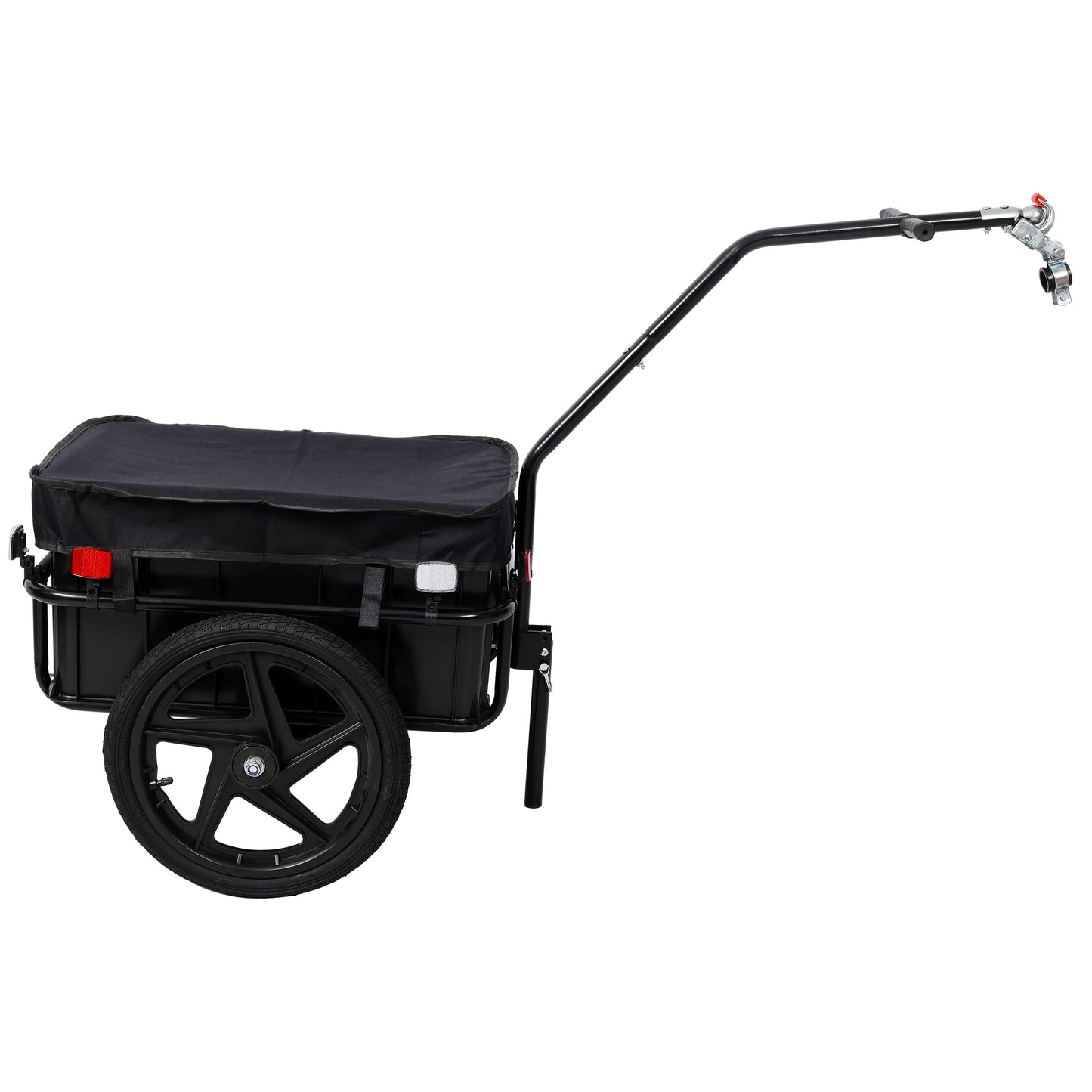 Bike Cargo Trailer with Support Bar, 600D PVC Waterproof Cover, Removable Box, Utility Bike Wagon Trailer for Shopping Camping and Outdoor Activities image 2
