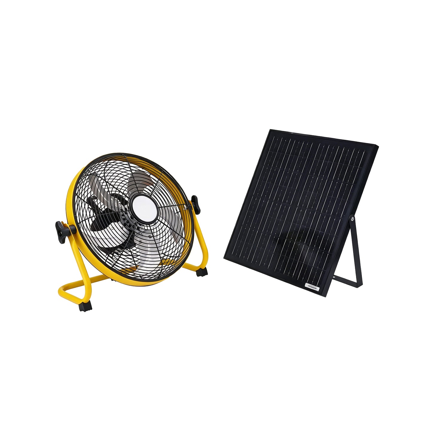 12" Yellow Solar Rechargeable Floor Fan,30W Adjustable Monocrystalline Solar Panel,Built-in 1500mAh Battery,3-Speed Remote Dual Power Fan for Home Room,Backyard Camping & Greenhouse image 10