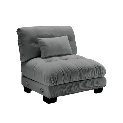 27 Armless Sofa W/1 pillow - Gray image 3
