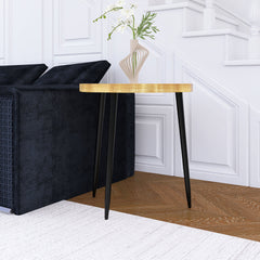 Small Side Table Coffee Table Bedside Table Night Stand for Living Room Bedroom & Balcony, MDF, Metal Legs ,Easy to Assemble