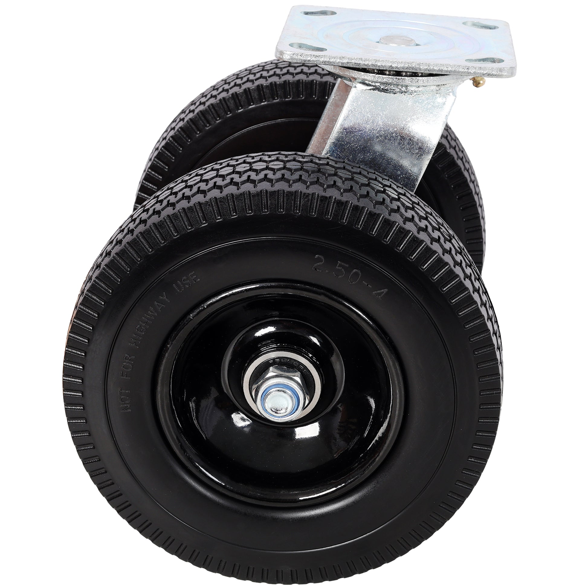 8 in Dual Flat Free Wheels Swivel Caster, 660LBS LOAD CAPACITY image 5