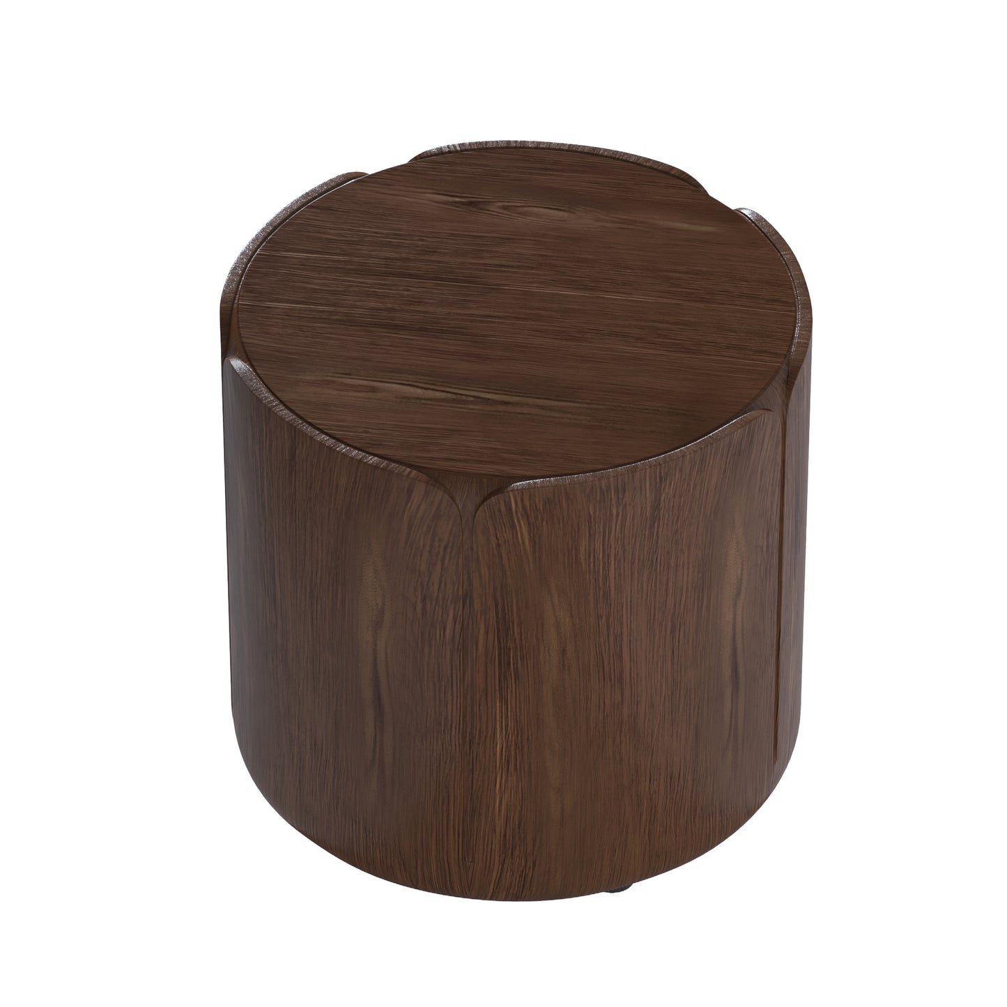 19.29"H Round Outdoor Indoor Side Table, Modern Wood Grain Patio Garden Stool, Sturdy MGO (Magnesium Oxide) Waterproof, No-Assembly Table for Patio, Garden, Backyard, Living Room (Brown) image 9