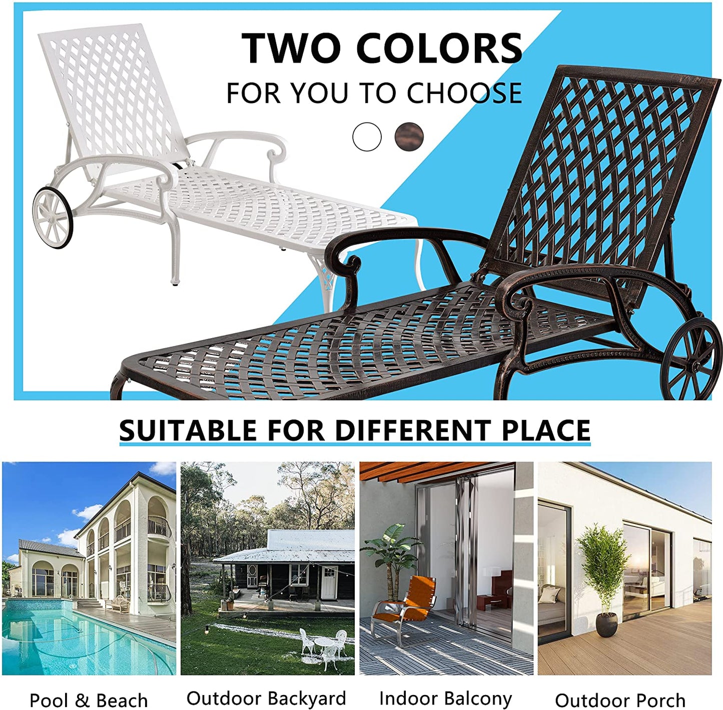 Aluminium Cast lounge chair 1pcs brown image 9
