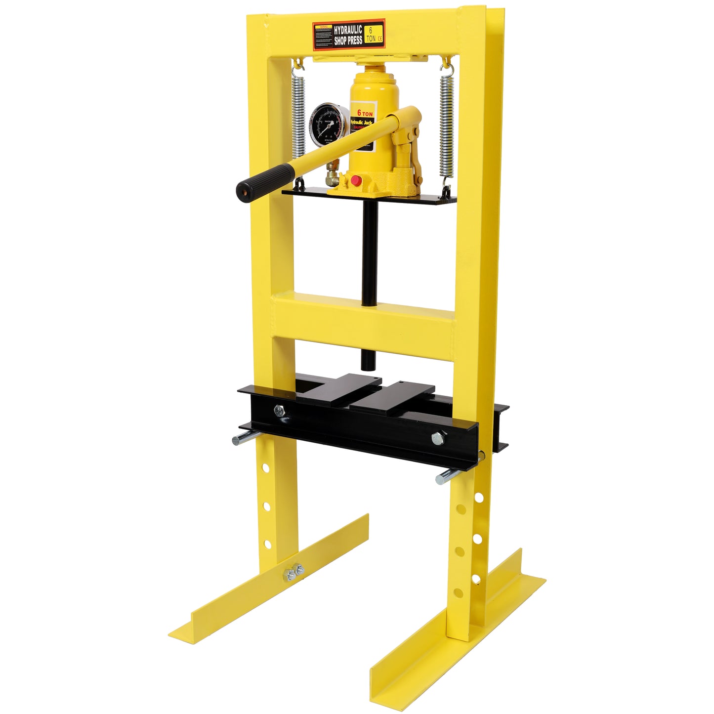 6Ton Bottle Jack Shop Press with Gauge, Bend, Straighten, or Press Parts, Install Bearings, U-Joints, Bushings, Ball Joints, and Pulleys,Yellow image 7